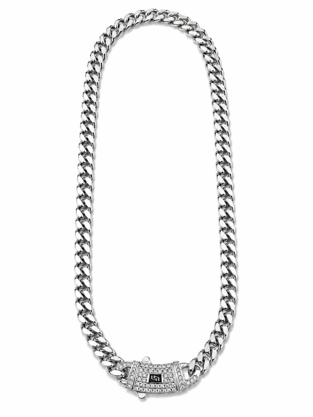 ICED CLASP CUBAN(SILVER) 14MM