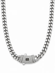 ICED CLASP CUBAN(SILVER) 6MM