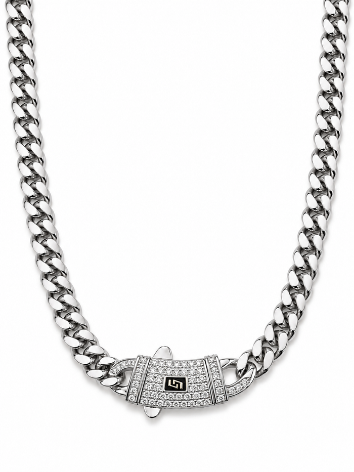 ICED CLASP CUBAN (WHITE GOLD) 6MM