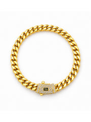 ICED CLASP CUBAN BRACELET(GOLD) 10MM