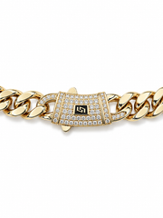 ICED CLASP CUBAN BRACELET(GOLD) 8MM