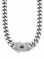 ICED CLASP CUBAN(SILVER) 8MM