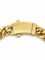 ICED CLASP CUBAN BRACELET(GOLD) 8MM