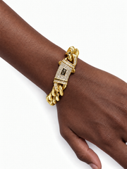 ICED CLASP CUBAN BRACELET(GOLD) 12MM
