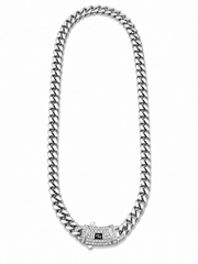 ICED CLASP CUBAN(SILVER) 8MM