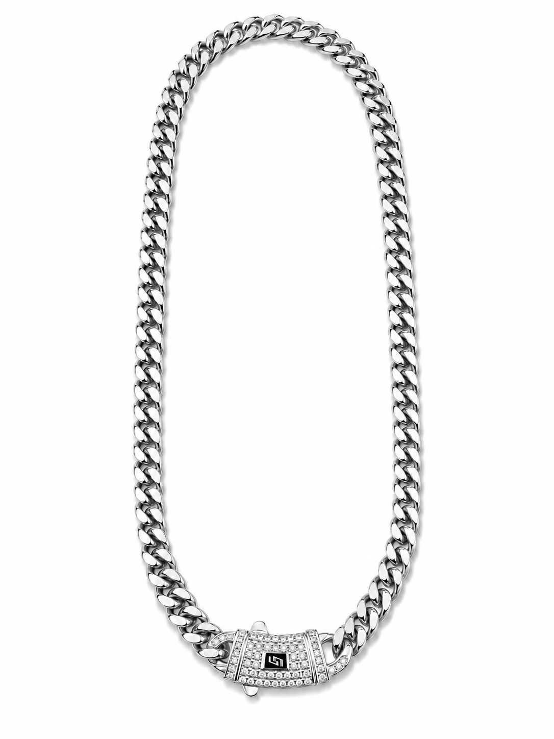 ICED CLASP CUBAN(SILVER) 8MM