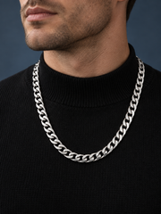 CURB CUBAN (SILVER) 8MM