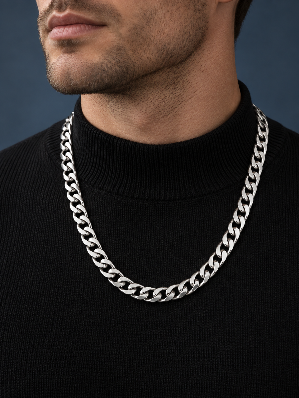 CURB CUBAN (SILVER) 8MM