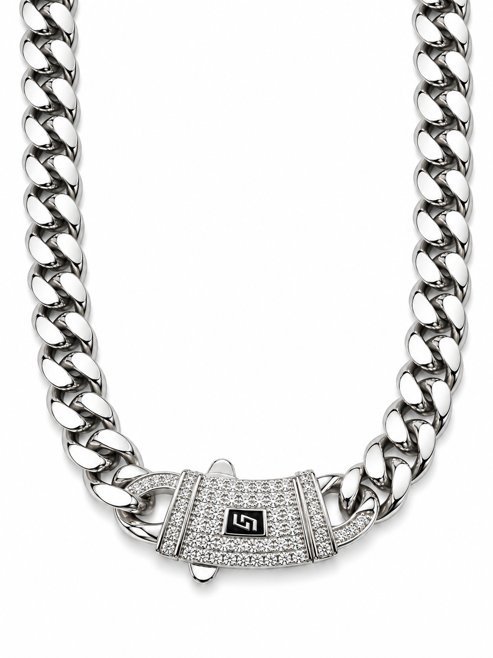 ICED CLASP CUBAN(SILVER) 10MM