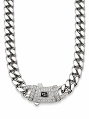 ICED CLASP CUBAN(SILVER) 10MM