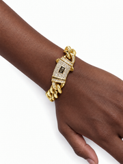 ICED CLASP CUBAN BRACELET(GOLD) 14MM