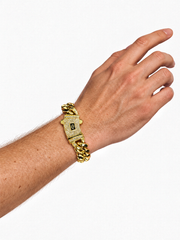 ICED CLASP CUBAN BRACELET(GOLD) 14MM
