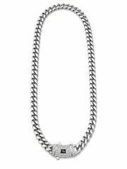 ICED CLASP CUBAN(SILVER) 10MM