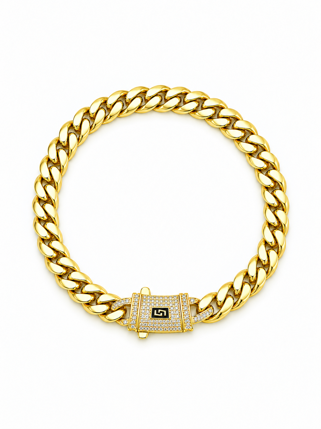 ICED CLASP CUBAN BRACELET(GOLD) 6MM