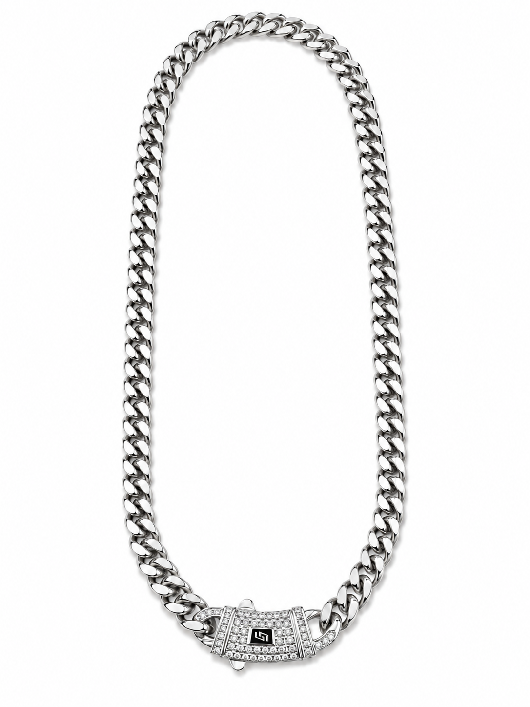 ICED CLASP CUBAN(SILVER) 12MM