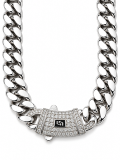 ICED CLASP CUBAN(SILVER) 14MM
