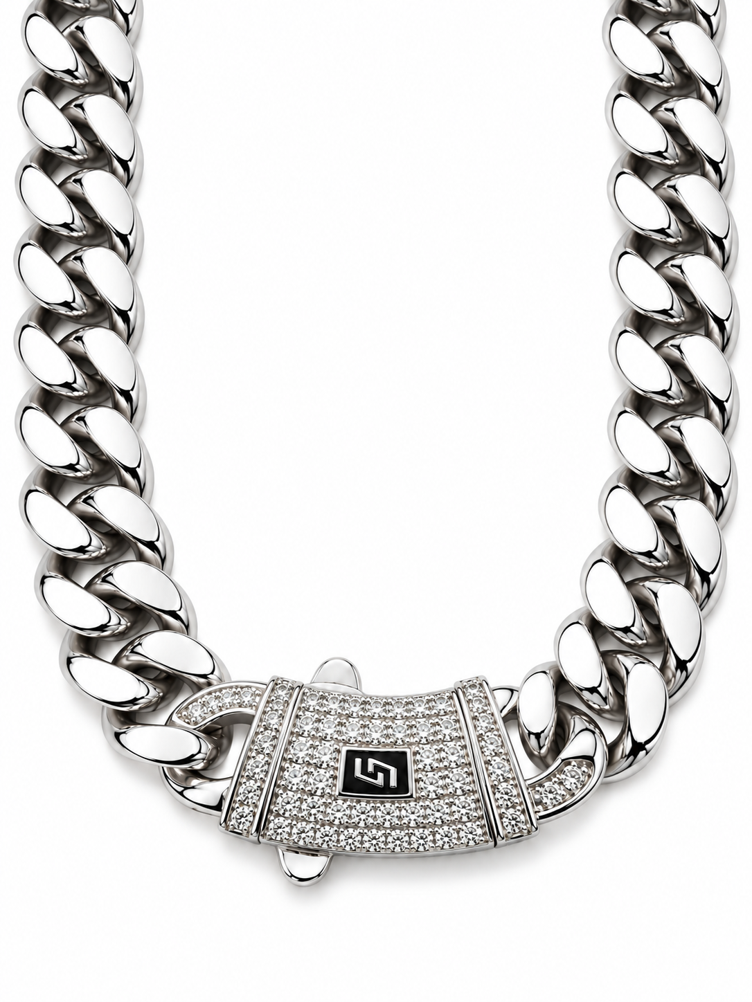 ICED CLASP CUBAN(SILVER) 14MM