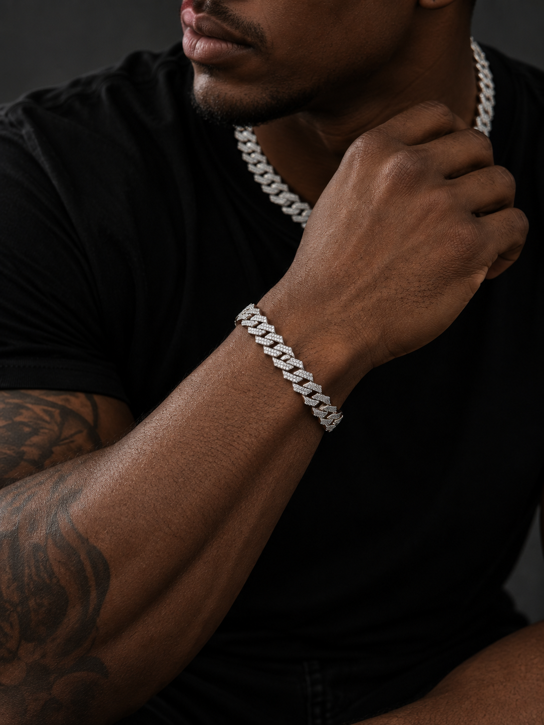 ICEOUT CUBAN BRACELET(SILVER) 15MM