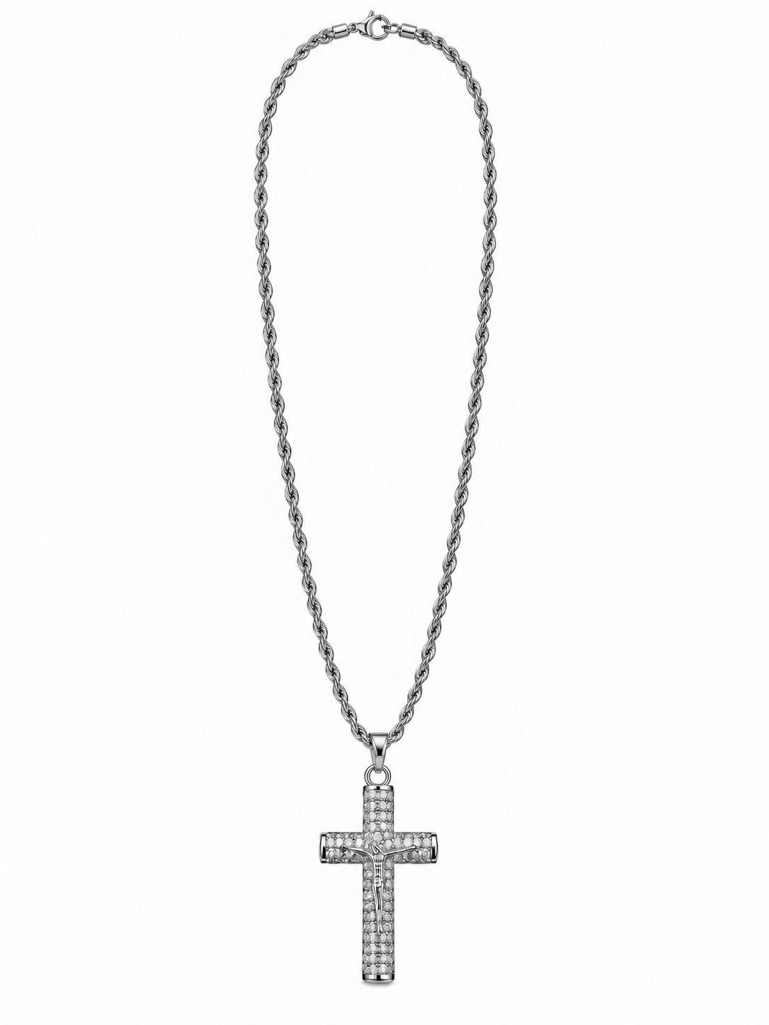 ICED CROSS (SILVER) 3MM