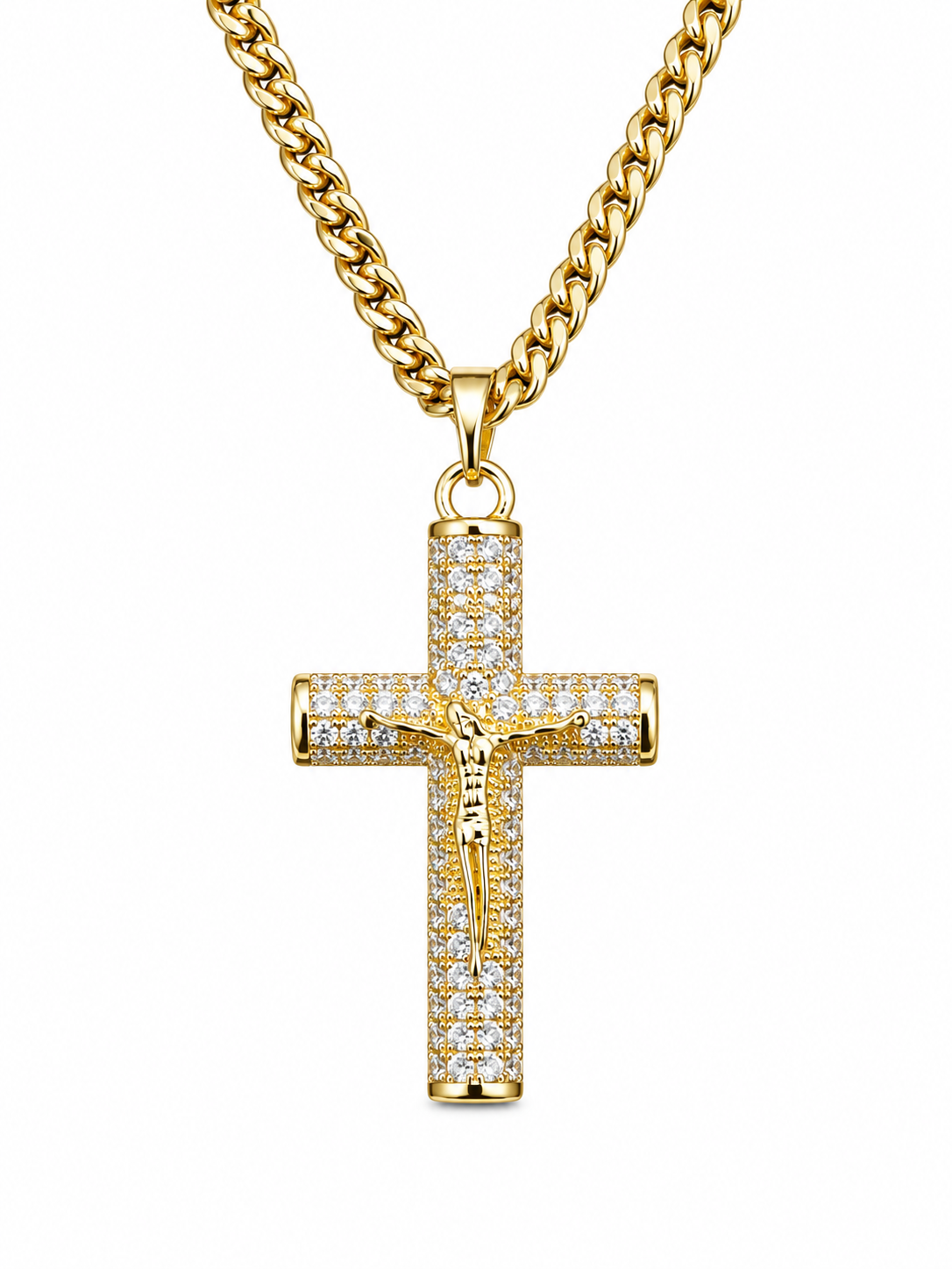 ICED CROSS (GOLD) 3MM