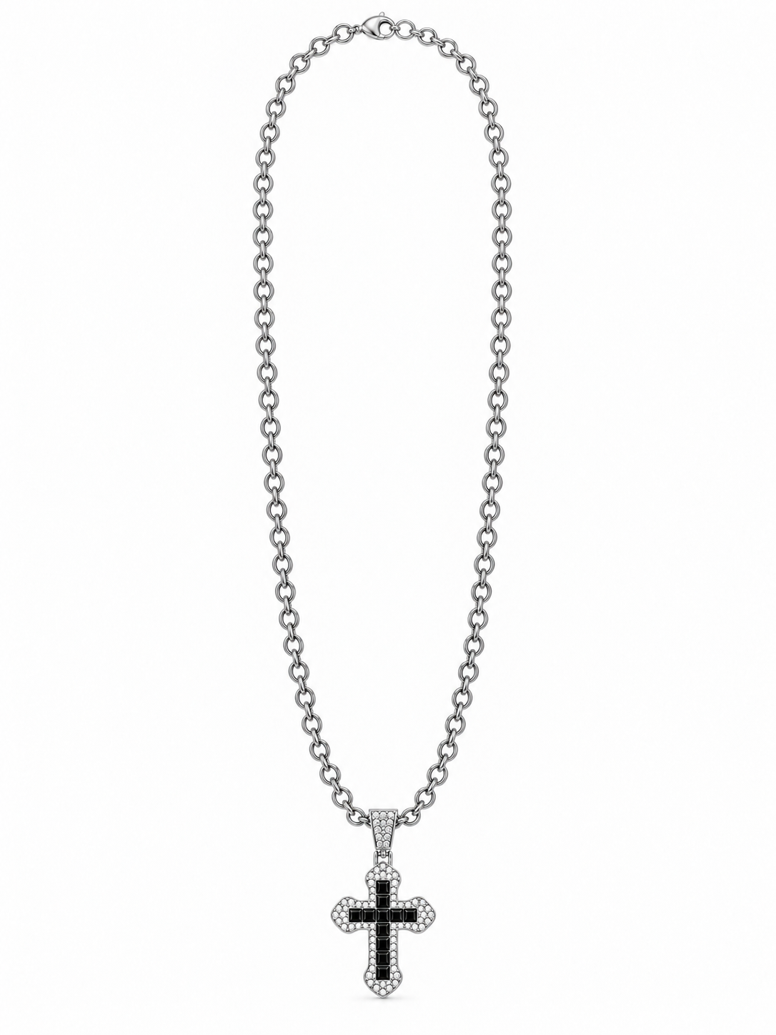 BLACK CUBE CROSS (SILVER) 3MM